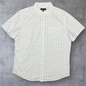 Banana Republic Shirt L Nautical Anchor Palm Tree Cotton Beach Cruise Casual